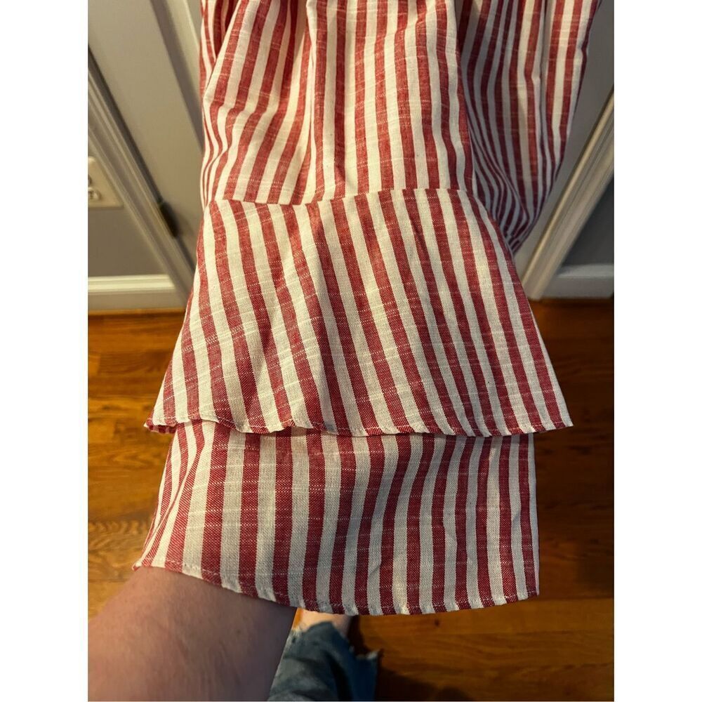 Julia Jordan Red & White Striped Sleeveless Tie Belted Tiered Dress sz 24W NWOT - Picture 5 of 8